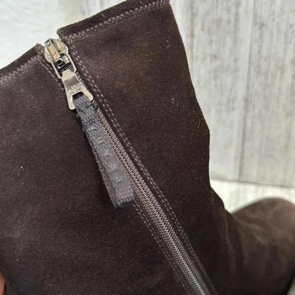 Prada Linea Rossa Brown Suede Wedge Boots - Picture 6 of 9
